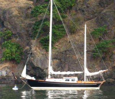 Lymaka at anchor in San Juan Islands