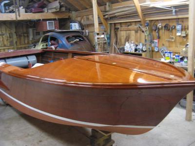 wooden boat finder: 16 ft custom wooden runabout