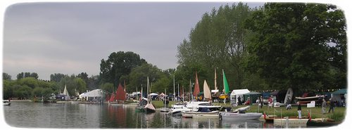 wooden boats by home builders on show.